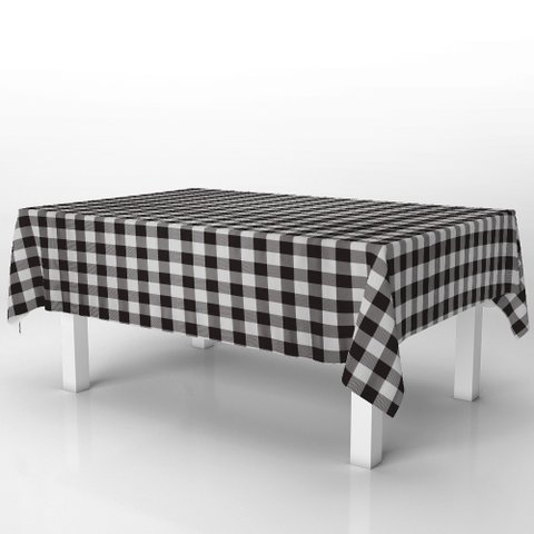 Toalha de Mesa Térmica Pvc Xadrez Jantar Cozinha 1,40 X 1,40 Id Decor Xadrez Preto