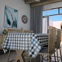 Ver imagem 4 de Toalha de Mesa Térmica Pvc Xadrez Jantar Cozinha 1,40 X 1,40 Id Decor Xadrez Preto