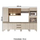 Ver imagem 4 de Armário de Cozinha Hermínia 14 Portas 3 Gavetas Crema - Pnr Móveis