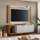 Ver imagem 1 de Conjunto para Sala Rack Nt1380 e Painel Nt1375 Ripado Off White-freijó Notável Móveis Off White-
