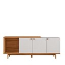 Ver imagem 4 de Conjunto para Sala Rack Nt1380 e Painel Nt1375 Ripado Off White-freijó Notável Móveis Off White-