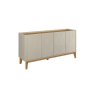 Buffet / Balcão Fl 1.60m 4 Portas Estilo Retrô Cor Off White / Cumaru - 1