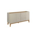Ver imagem 1 de Buffet / Balcão Fl 1.60m 4 Portas Estilo Retrô Cor Off White / Cumaru