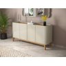 Buffet / Balcão Fl 1.60m 4 Portas Estilo Retrô Cor Off White / Cumaru - 2