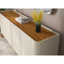 Ver imagem 3 de Buffet / Balcão Fl 1.60m 4 Portas Estilo Retrô Cor Off White / Cumaru