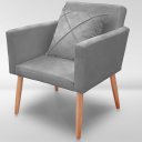 Ver imagem 3 de Cadeira Poltrona para Sala Quarto Confortável e Reforçada Agata :chumbo