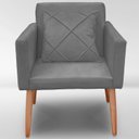 Ver imagem 1 de Cadeira Poltrona para Sala Quarto Confortável e Reforçada:chumbo