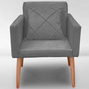 Cadeira Poltrona para Sala Quarto Confortável e Reforçada:chumbo