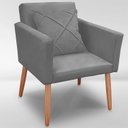 Ver imagem 5 de Cadeira Poltrona para Sala Quarto Confortável e Reforçada Agata :chumbo