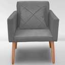 Ver imagem 1 de Cadeira Poltrona para Sala Quarto Confortável e Reforçada Agata :chumbo