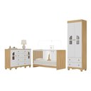 Ver imagem 2 de Quarto de Bebê Completo com Berço 3 em 1 para Colchão 130x60cm Aurora Multimóveis Mp4564