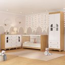 Ver imagem 1 de Quarto de Bebê Completo com Berço 3 em 1 para Colchão 130x60cm Aurora Multimóveis Mp4564