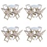 Kit 4 Conjuntos de Mesa com 4 Cadeiras de Madeira Dobrável 70x70 sem Pintura/Crua - 1