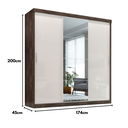 Ver imagem 4 de Guarda-roupa Casal 3 Portas de Correr com Espelho e 2 Gavetas Paris