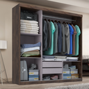 Ver imagem 2 de Guarda-roupa Casal 3 Portas de Correr com Espelho e 2 Gavetas Paris