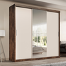 Guarda-roupa Casal 3 Portas de Correr com Espelho e 2 Gavetas Paris - 1