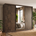 Ver imagem 1 de Guarda-Roupa Casal 3 Portas de Correr com Espelho e 2 Gavetas Paris