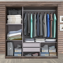 Ver imagem 3 de Guarda-Roupa Casal 3 Portas de Correr com Espelho e 2 Gavetas Paris