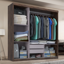 Ver imagem 2 de Guarda-roupa Casal 3 Portas de Correr com Espelho e 2 Gavetas Paris