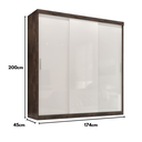 Ver imagem 4 de Guarda-Roupa Casal 3 Portas de Correr e 2 Gavetas Paris
