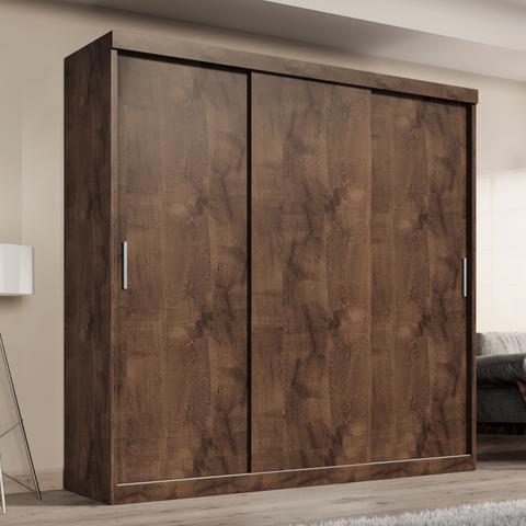 Guarda-roupa Casal 3 Portas de Correr e 2 Gavetas Paris