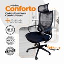 Ver imagem 4 de Cadeira de Escritório Presidente Ergonômica Oficial Corporativa Verona - 1 - Verona com Apoio