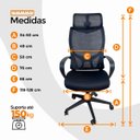 Ver imagem 5 de Cadeira de Escritório Presidente Ergonômica Oficial Corporativa Verona - 1 - Verona com Apoio