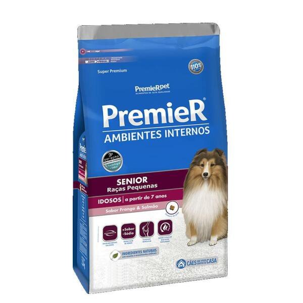 Ração Cães Premier Ambientes Internos Sênior 2,5Kg Raças Peq