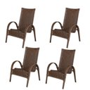 Ver imagem 1 de Kit 4 Cadeiras Paris Area Externa, Jardim Junco Envelhecido