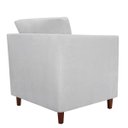 Ver imagem 2 de Poltrona Decorativa Isis Pés de Madeira Suede Branco - DS Estofados