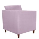 Ver imagem 2 de Poltrona Decorativa Isis Pés de Madeira Suede Rosa - DS Estofados