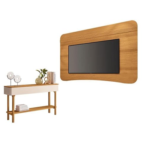 Painel Suspenso Armony Cinamomo com Aparador Fiero Off White Cinamomo - Hb Móveis