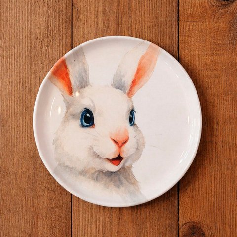 Prato Parede Decorativo com Suporte Coelho Páscoa de 21,5cm Sorrisos C
