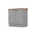 Ver imagem 1 de Balcão de Cozinha Americana 2 Portas C/tampo 80cm Cinza - Henn