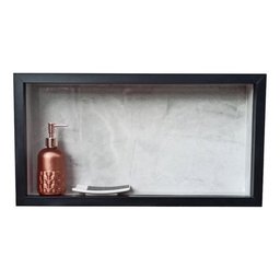 Kit com 2 Nichos Porcelanato Banheiros Cinza 60x32x10cm - 6