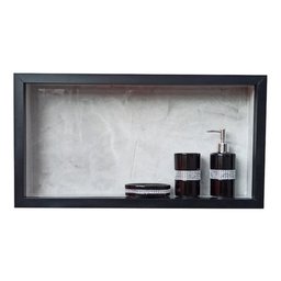 Kit com 2 Nichos Porcelanato Banheiros Cinza 60x32x10cm - 3