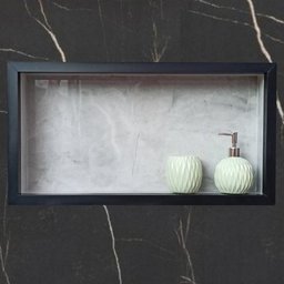 Kit com 2 Nichos Porcelanato Banheiros Cinza 60x32x10cm - 8