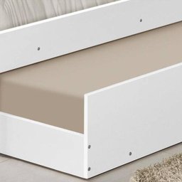 Cama Com Auxiliar Solteiro Branca E Rosa - 3