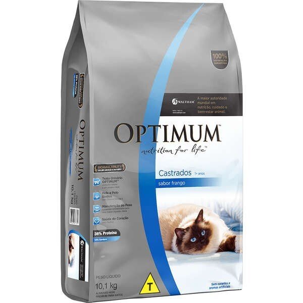 Ração Optimum Castrado Frango para Gatos Adultos 10kg - 2