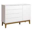 Ver imagem 1 de Cômoda com Porta Classic Elfe Branco Acetinado Amadeirado - Reller