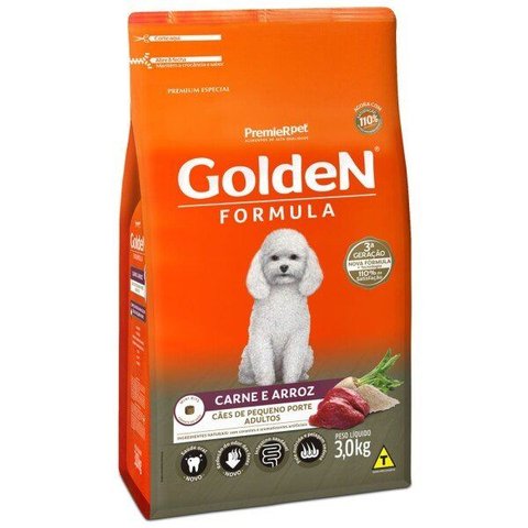 Ração Golden Formula Cães Adulto Carne/arroz Raças Pequenas 3kg