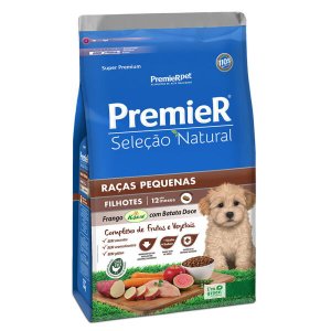 Ração Premier Cães Filhotes Seleção Natural Raças Pequenas Frango com Batata Doce 2,5KG