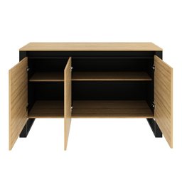 Balcão para Escritório 136cm com 3 Portas e 1 Prateleira Amêndoa - 5