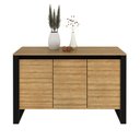 Ver imagem 1 de Balcão para Escritório 136cm com 3 Portas e 1 Prateleira Amêndoa