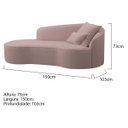 Ver imagem 3 de Divã Recamier Curvo Sala de Estar Recepção Inglaterra 150cm Lado Esquerdo Bouclé
