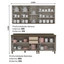 Ver imagem 6 de Cozinha Modulada Connect 5 Peças Aéreo 3 Portas Duna/cristal com Vidro - Móveis Henn