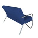 Ver imagem 4 de Namoradeira Decorativa Bela Suede Azul Marinho Braço Cromado