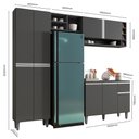 Ver imagem 4 de Cozinha Modulada Completa Vanessa 5 Peças 230cm Cinza Escuro - Desk Design