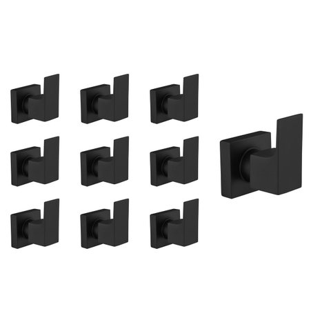 Kit 10 Acabamento Registro Chuveiro Quadrado Preto Fosco Alavanca Padrão Deca Metal 1/2" - 3/4" ou 1