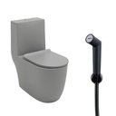 Ver imagem 1 de Kit Vaso Sanitário Monobloco Amazonita e Ducha Higiênica para Banheiro Apa - Cinza e Preto